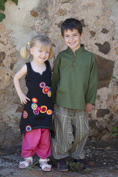 Pantalones afganos de niños, bebé, chica y chico
